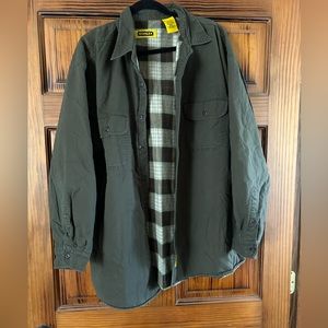 Men’s Fleece Lined Work Shirt in Olive